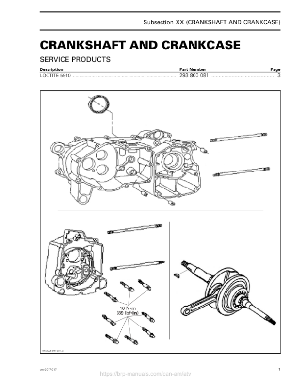 ATV Crankshaft and Crankcase (Mini DS) Shop vmr2017 017 Manual