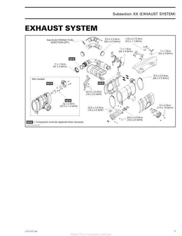 SSV MY20 Exhaust System (Maverick suppl.) 219101007 006 en Manual