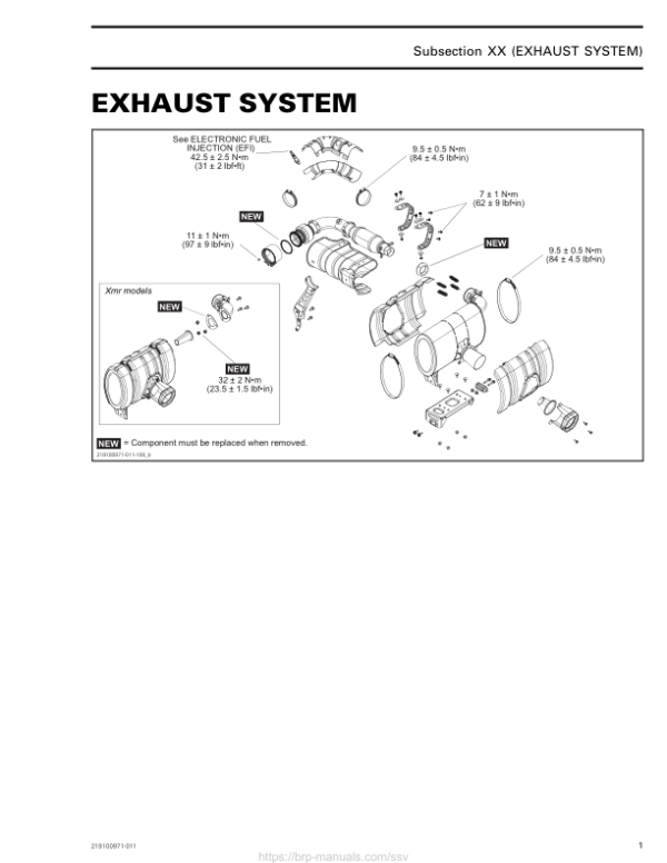 SSV 2019 Exhaust System Maverick Shop Supp 219100971 011 Manual