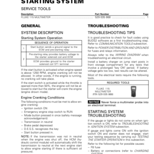 ROAD Starting System Shop 219100955 014 Manual