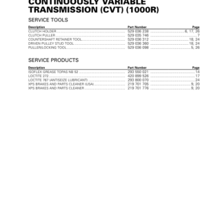 ATV CVT 1000R (Outlander) Shop supplement vmr2016 122 Manual