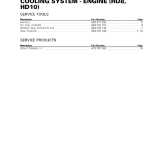 SSV 2019 Cooling System Engine (HD8, HD10) 219100967 016 Manual