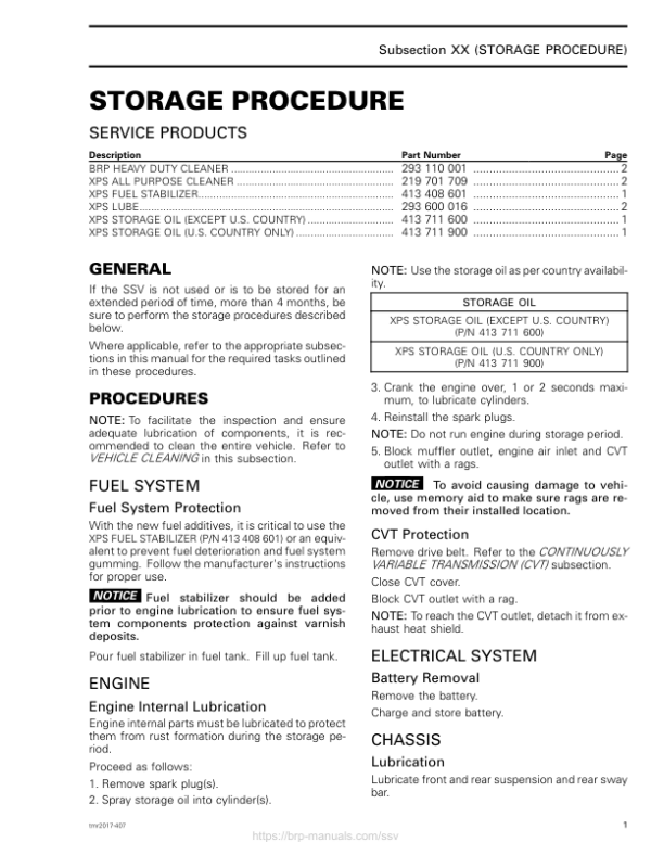 SSV 2017 Storage Procedures (Defender HD5) Shop tmr2017 407 Manual