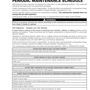 Maintenance Schedule Manual