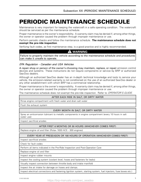 Maintenance Schedule Manual