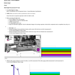 Ride Height Measurement G2222936 Manual