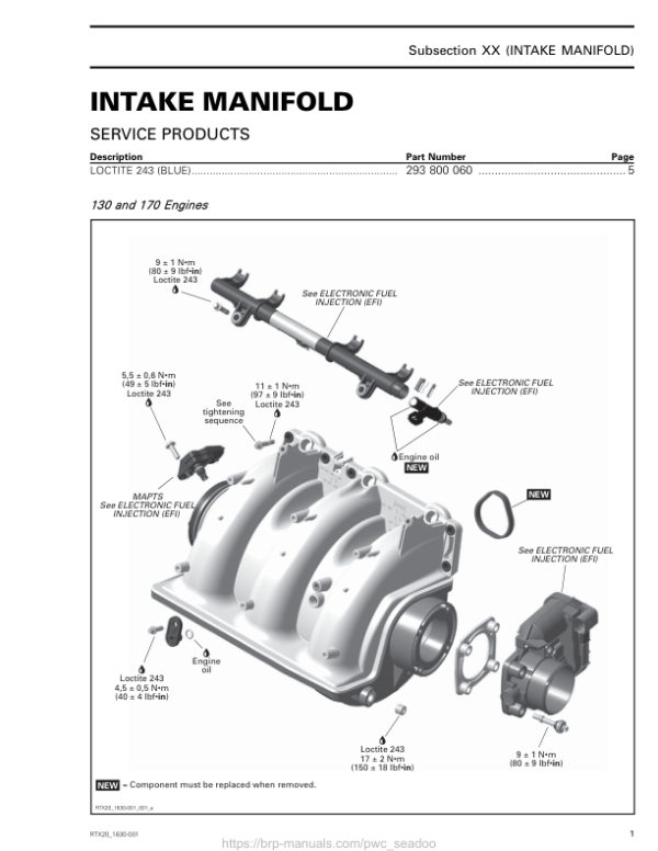 Intake Manifold (1603) Manual