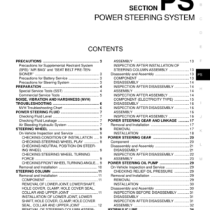 POWER STEERING SYSTEM Manual