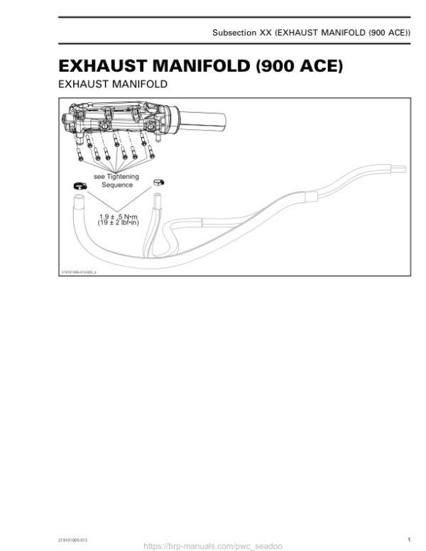 SEA 2020 Exhaust Manifold (900 ACE) 219101005 013 en Manual