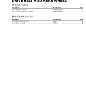 ROAD Drive Belt and Rear Wheel Shop 219100955 016 Manual