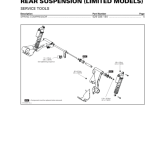 SSV Rear Suspension (Commander Limited Models) Shop supp. 219100899 011 Manual