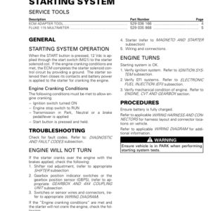 ATV Starting System (Outlander) Shop supplement vmr2016 136 Manual