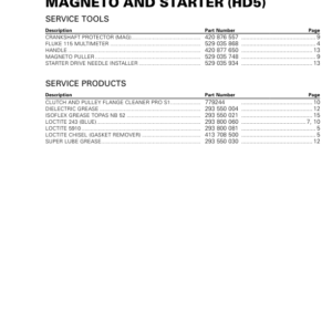 SSV 2019 Magneto and Starter (HD5) 219100967 017 Manual