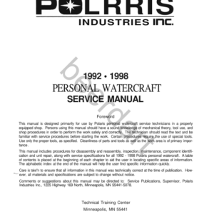 Polaris PWC 1992 1998 Factory Manual