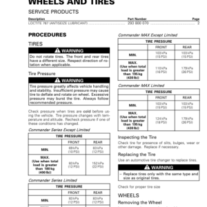 SSV 2019 Wheels and Tires Commander Shop Supp 219100965 034 Manual