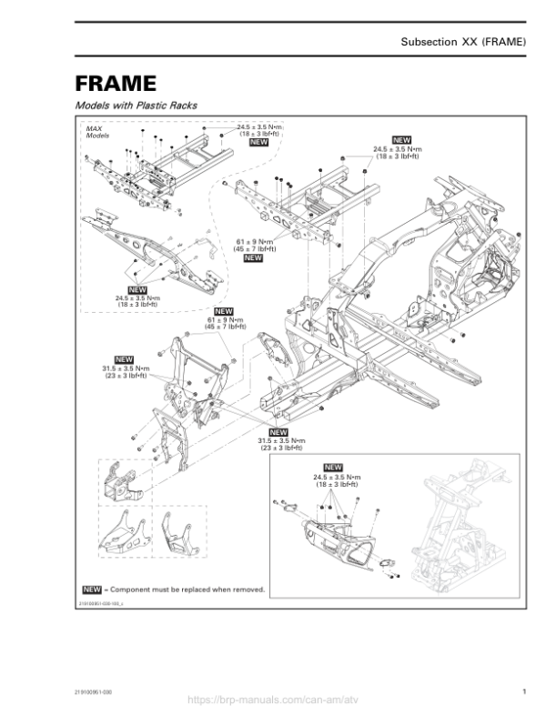 ATV 2019 Frame Outlander Shop Supp 219100951 030 Manual