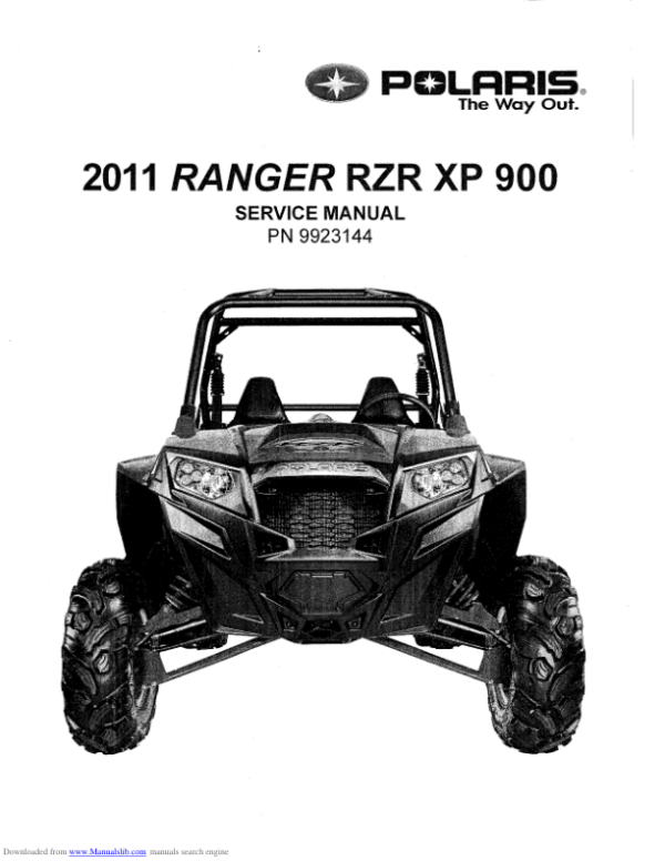 ranger rzr xp 900 2011 Manual