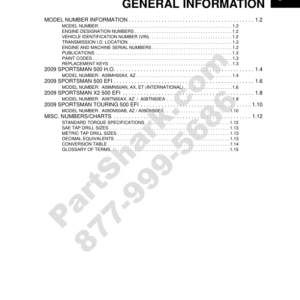 2009 Polaris Sportsman 500 Manual