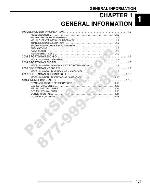 2009 Polaris Sportsman 500 Manual