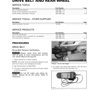 ROADSTER Drive Belt and Rear Wheel (RT) Shop 02wZb3AAE SM61Y014S05 rmr2014 032 Manual