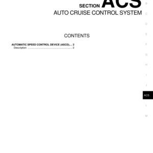 AUTO CRUISE CONTROL SYSTEM Manual