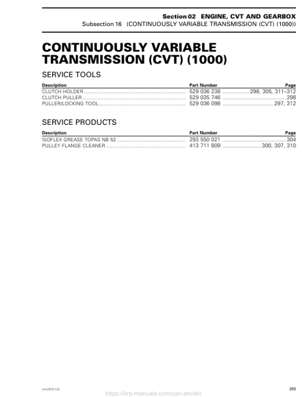 ATV 2015 OUTLANDER 6X6 (Continuously Variable Transmission (CVT) 1000) Shop 04cF5hAAE SM51Y015S05 vmr2015 122 Manual