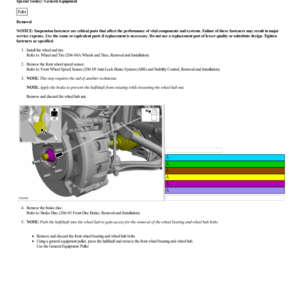 Front Wheel Bearing and Wheel Hub G2222999 Manual