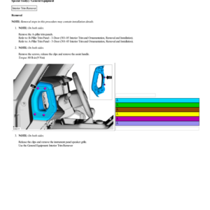 Defrost Vent Trim Panel G2227260 Manual