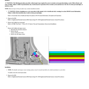 B Pillar Side Impact Sensor 5 Door G2208194 Manual
