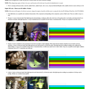 Oil Leak Inspection G2219088 Manual