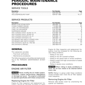 SSV 2018 PERIODIC MAINTENANCE PROCEDURE (MAVERICK TRAIL) Shop 219100905 007 Manual