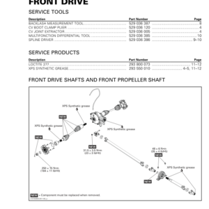 SSV 2018 Front Drive (MAVERICK TRAIL) Shop 219100905 047 Manual