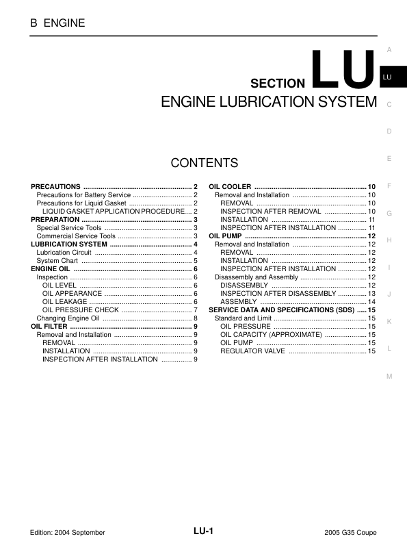 ENGINE LUBRICATION SYSTEM Manual