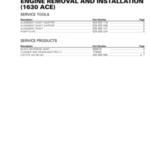 Engine Removal and Installation (1630 ACE) 219101005 007 en Manual