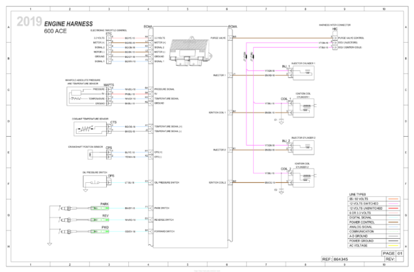 ROADSTER 2019 RYKER (600 ACE engine) Wiring Diagram 219100957 WD61Y019 en Manual