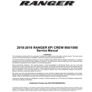 ranger xp 900 1000 2018 2019 Manual