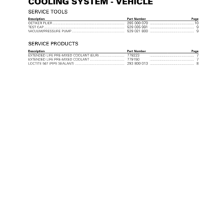 Cooling System Vehicle GTX RXT Wake PRO Manual