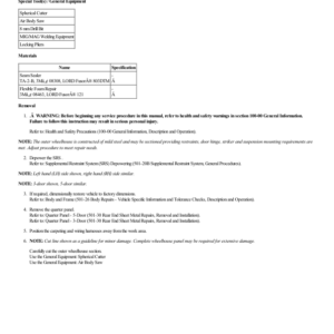 Rear Wheelhouse Outer G2230171 Manual