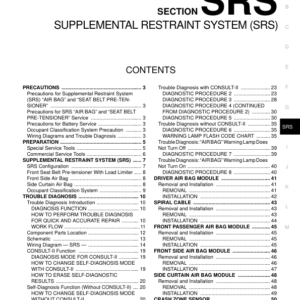 SUPPLEMENTAL RESTRAINT SYSTEM (SRS) Manual