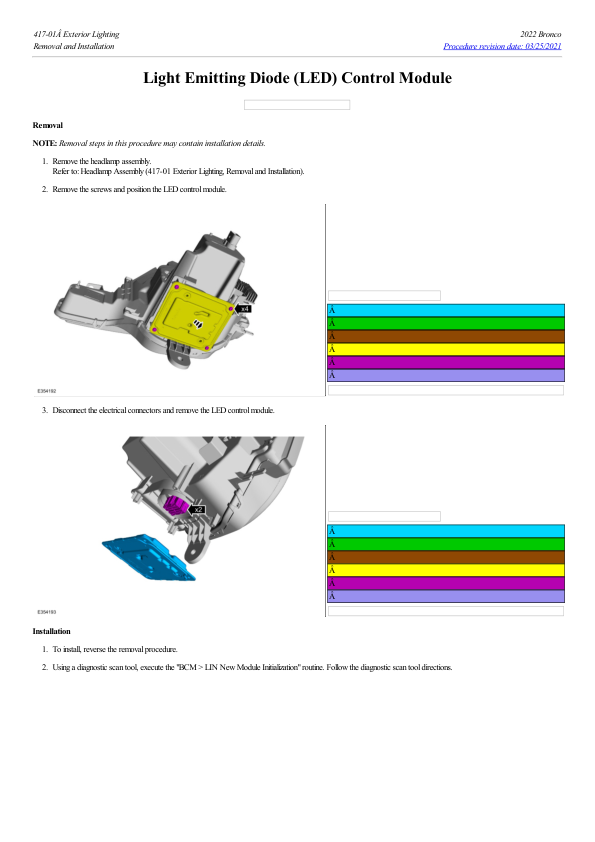 Light Emitting Diode (LED) Control Module G2222556 Manual