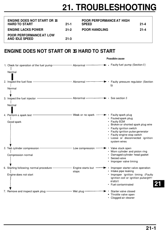 21 troubleshooting Manual