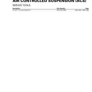 SSV S07 SS06 Air Controlled Suspension (ACS) Shop Commander Version 9BA tmr2013 043 Manual