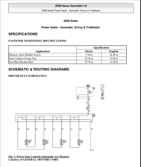 POWER SEATS Manual