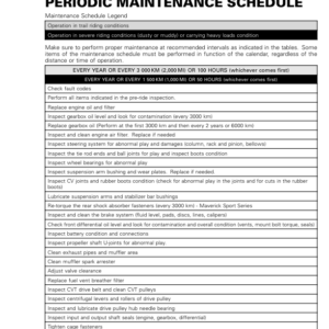 SSV 2019 Periodic Maintenance Schedule Maverick Trail Shop Supp 219100969 006 Manual