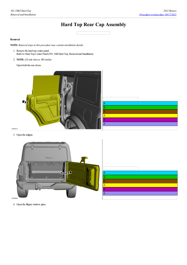 Hard Top Rear Cap Assembly G2238355 Manual