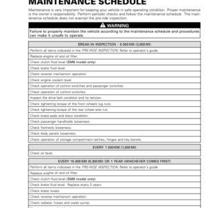 Roadster 2018 Maintenance Schedule (RT) Shop 219100891 006 Manual