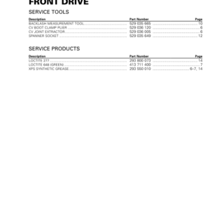 SSV Front Drive (Commander Maverick) Shop tmr2017 108 Manual