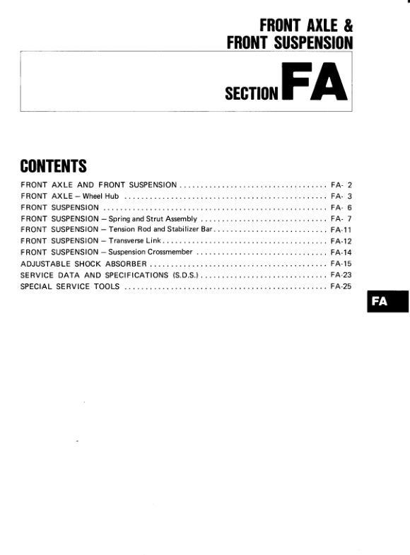 Front Axle & Front Suspension Manual