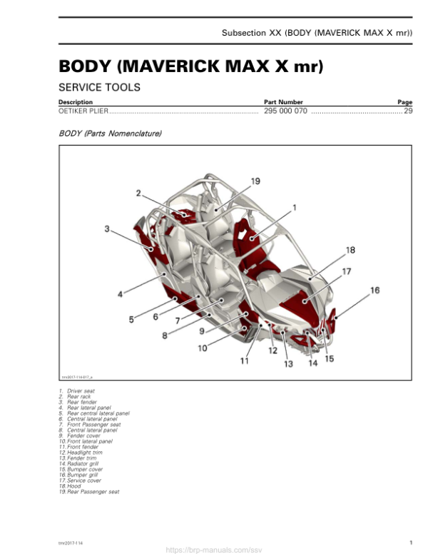 SSV Body (Maverick Xmr) Shop tmr2017 114 Manual