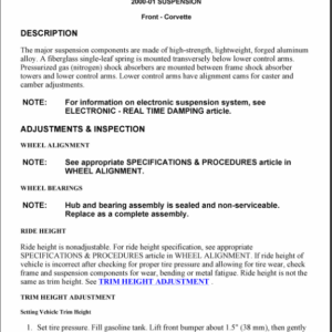 2000 FRONT SUSPENSION Manual